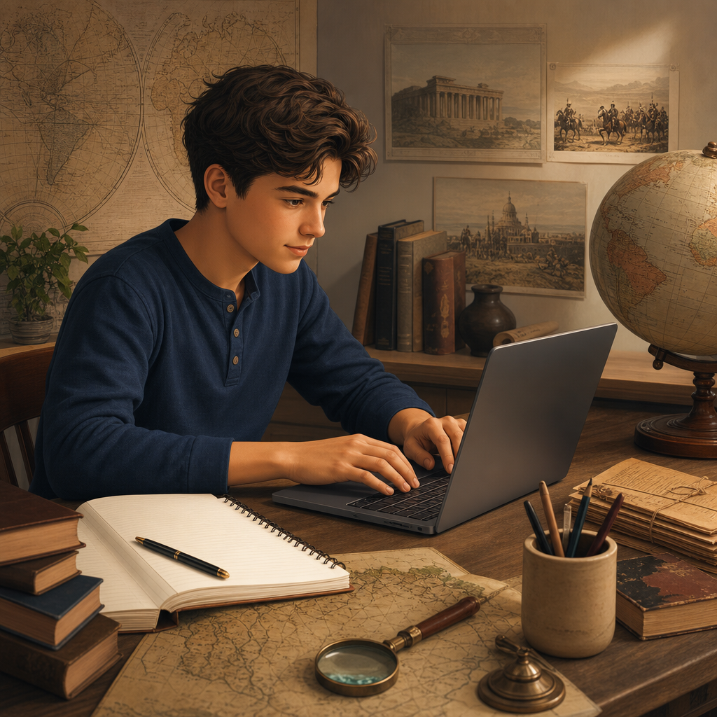 Enter a history question into the AI history solver
